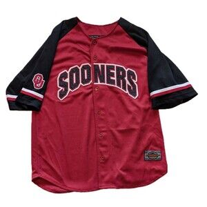 Playmaker Oklahoma Sooners OU Baseball Jersey Size MEDIUM Stitched Sewn Letters